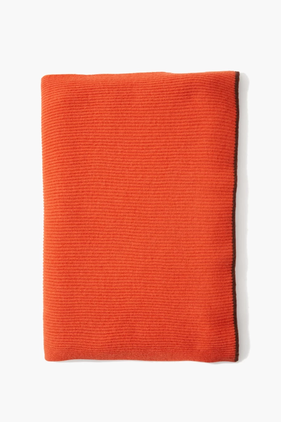 "Chan Luu Women's Tangerine & Brown Striped Cashmere Wool Scarf – Ribbed Knit Winter Wrap"