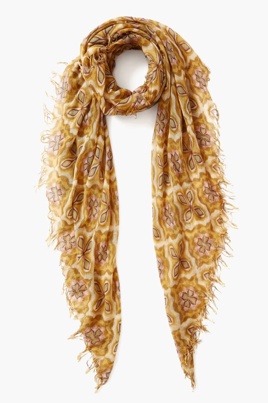 Chan Luu Women's Mineral Yellow Crux Cashmere Silk Scarf Wrap Luxury Accessory
