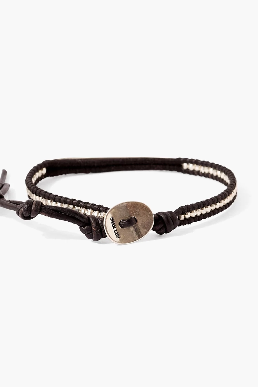 Chan Luu Women's Black Diamond Bar Single Wrap Leather Bracelet