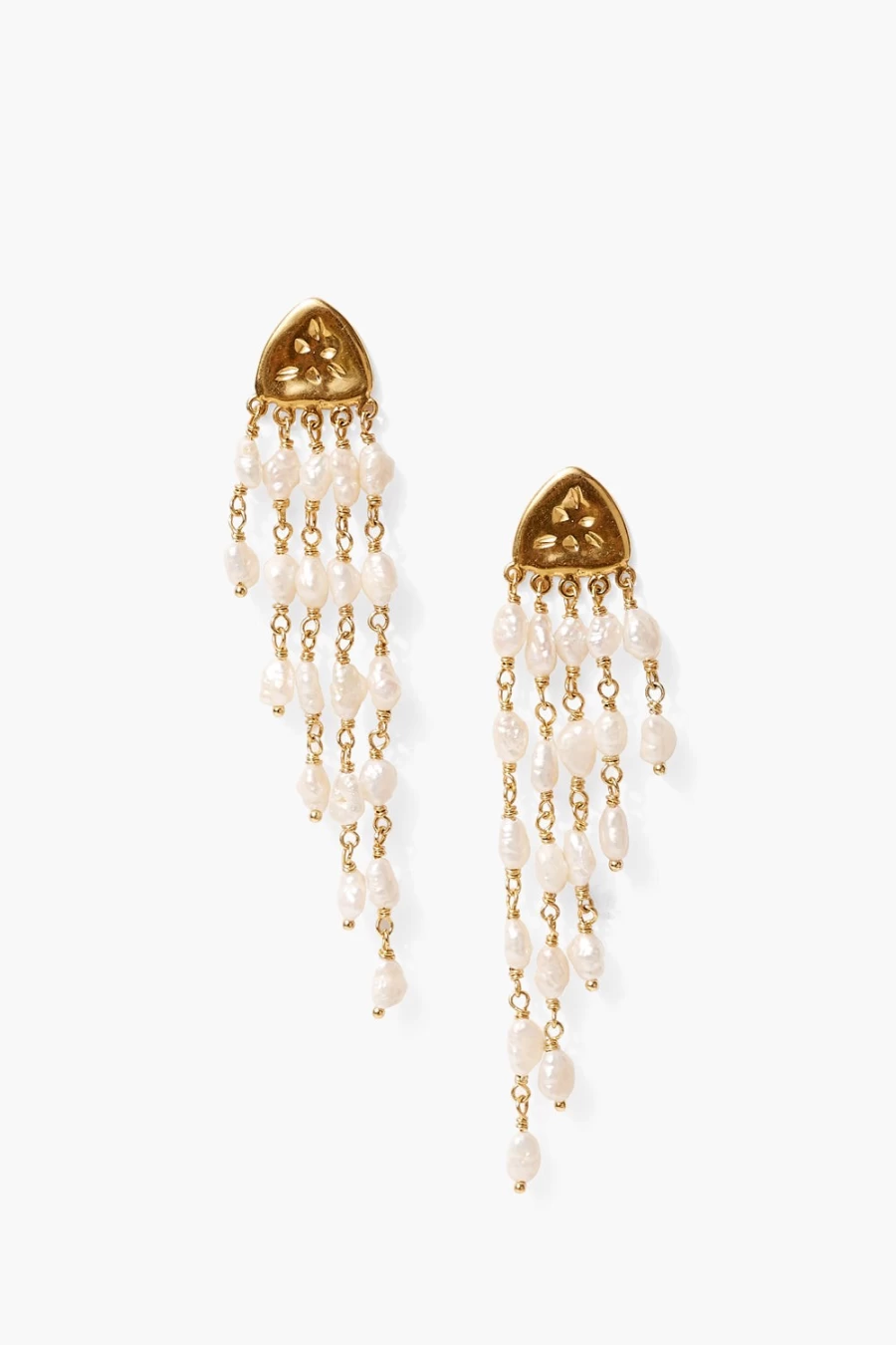 Chan Luu Women's Bolide Earrings with White Pearl - Elegant Pearl Jewelry for Women
