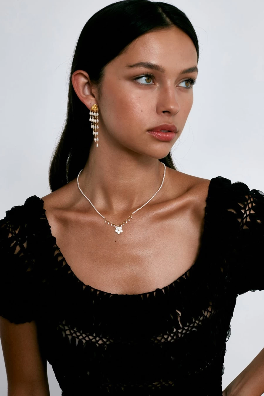 Chan Luu Women's Bolide Earrings with White Pearl - Elegant Pearl Jewelry for Women