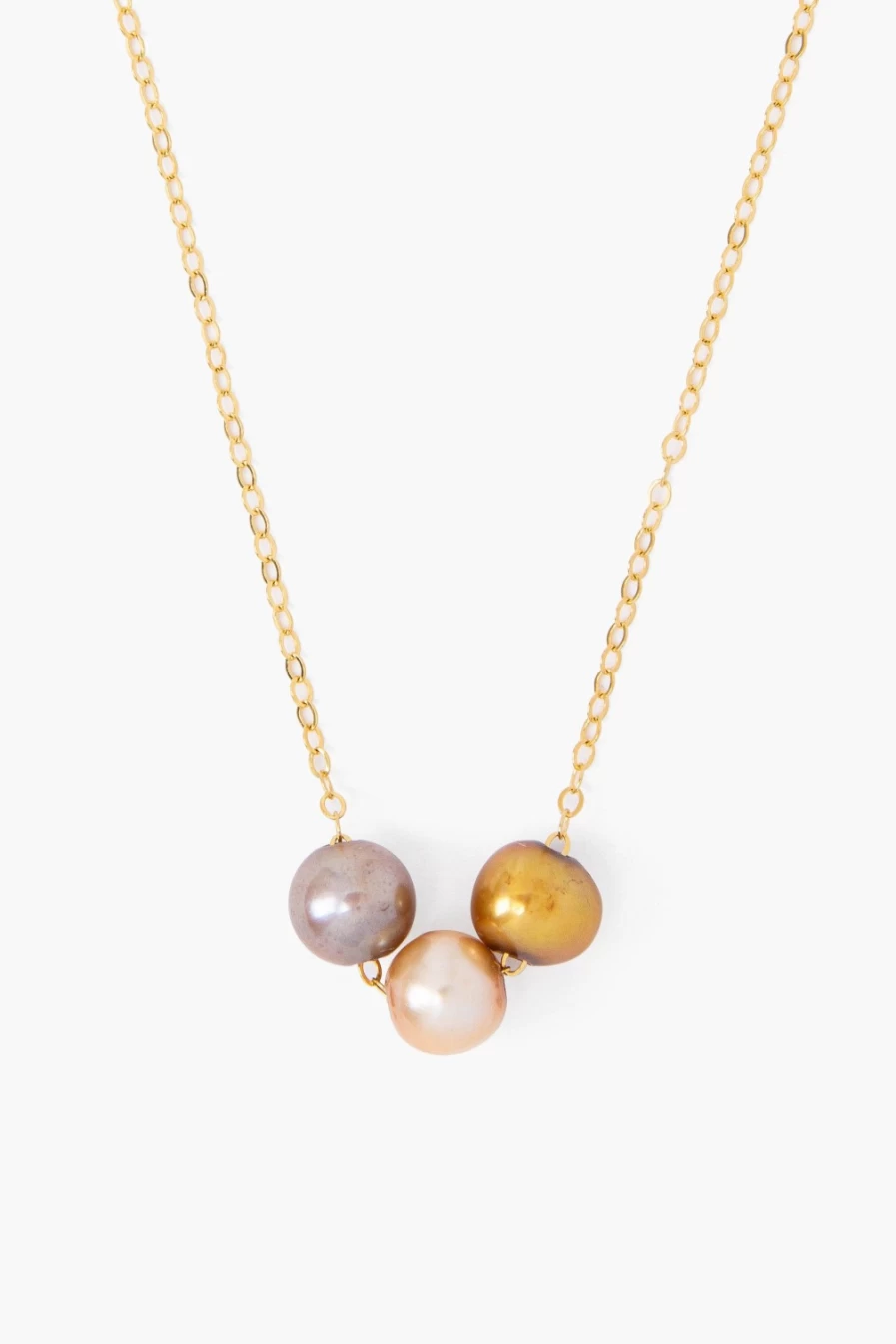 Chan Luu Women's Champagne Pearl Trinity Necklace with Mixed Gemstones