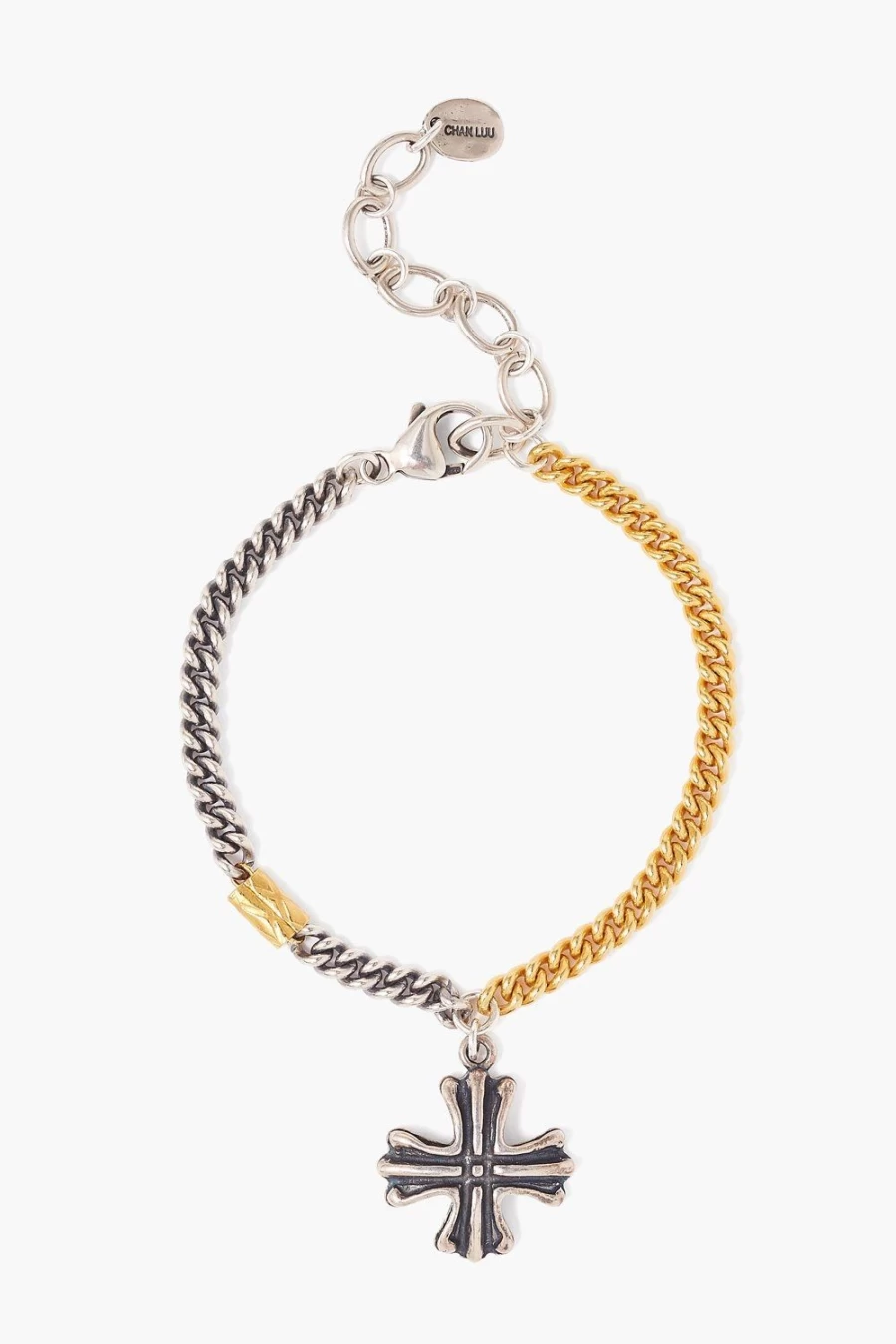 Chan Luu Women's Sterling Silver & Gold-Tone Cross Curb Chain Bracelet