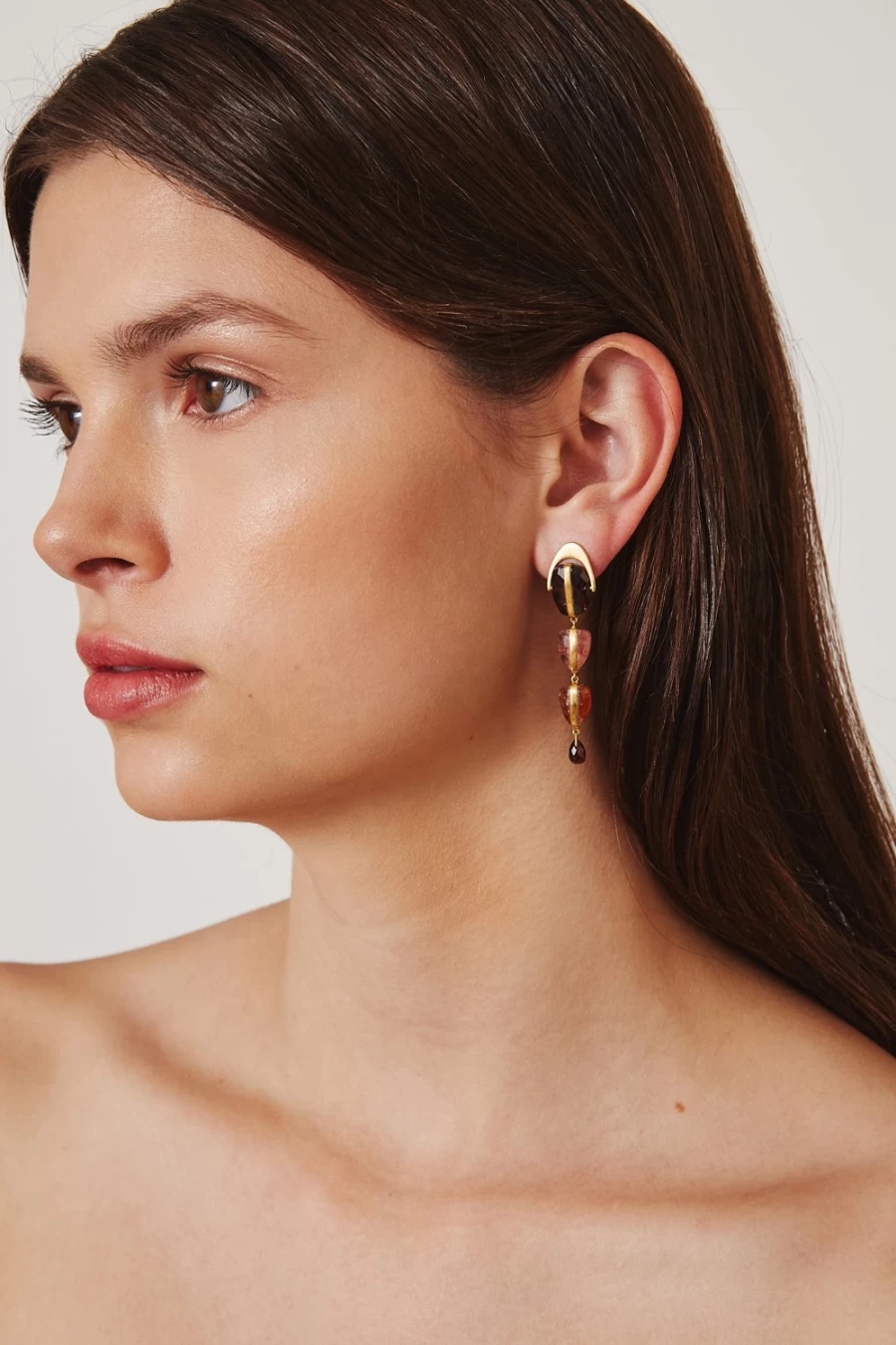 Chan Luu Women's Garnet Mixed Stone Rised Hoop Earrings