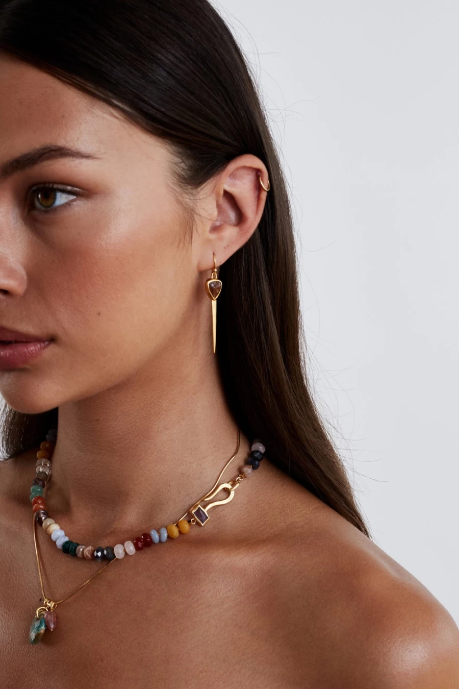 Chan Luu Women's Rahel Dagger Earrings in Hessonite Gemstone