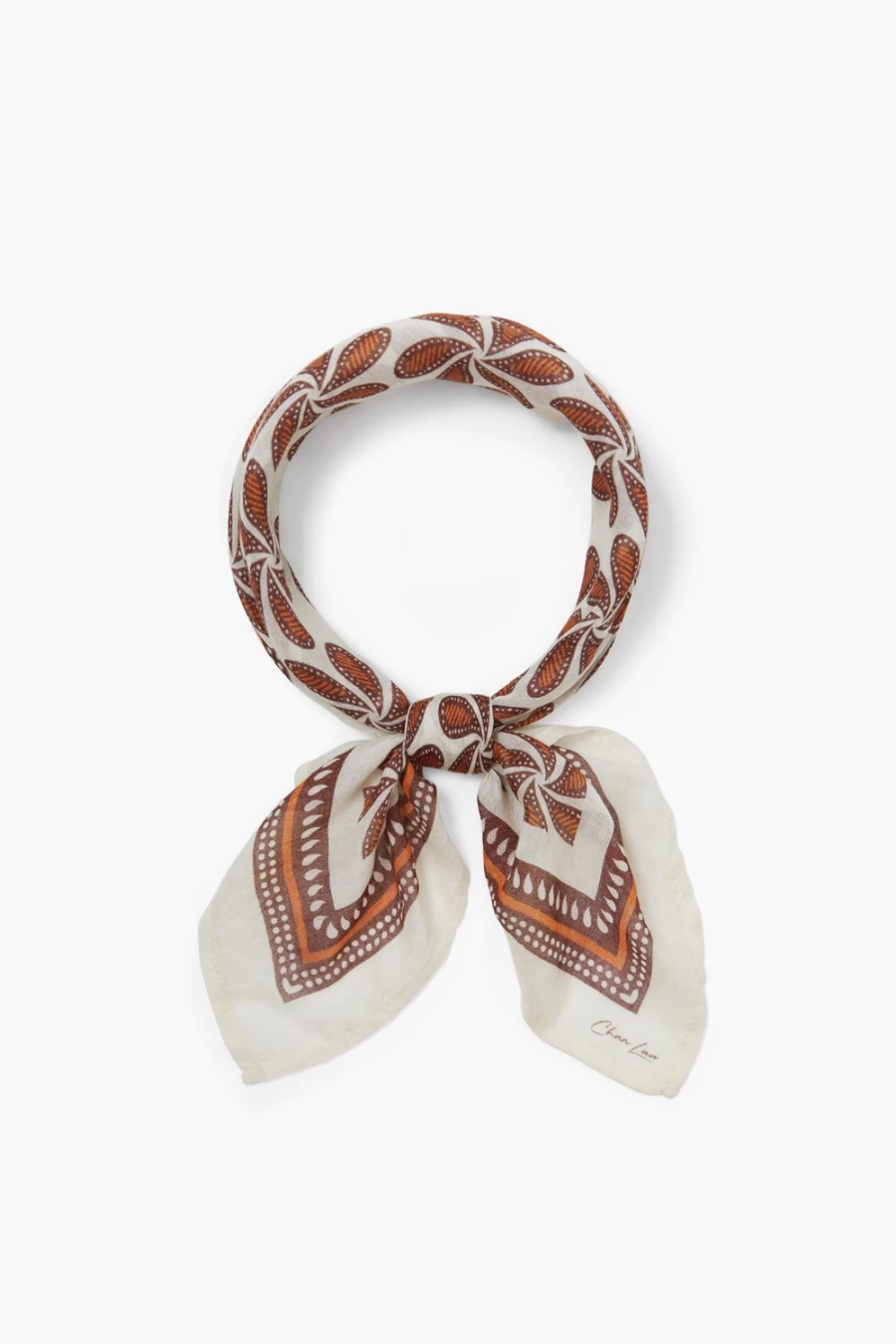 "Chan Luu Women's Delhi Paisley Bandana Scarf - Antique White Bohemian Style"