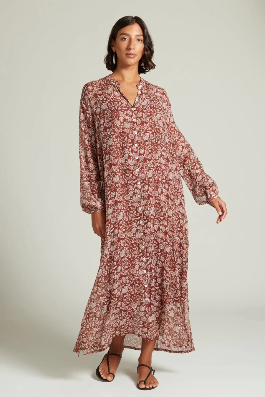 Chan Luu Women's Eloise Floral Dress in Sequoia - Boho Chic Summer Maxi Dress