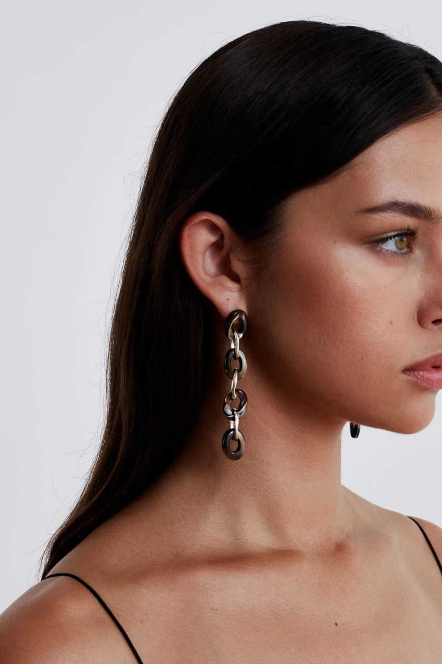 Chan Luu Women's Tidepool Link Earrings in Brown Mop Stone