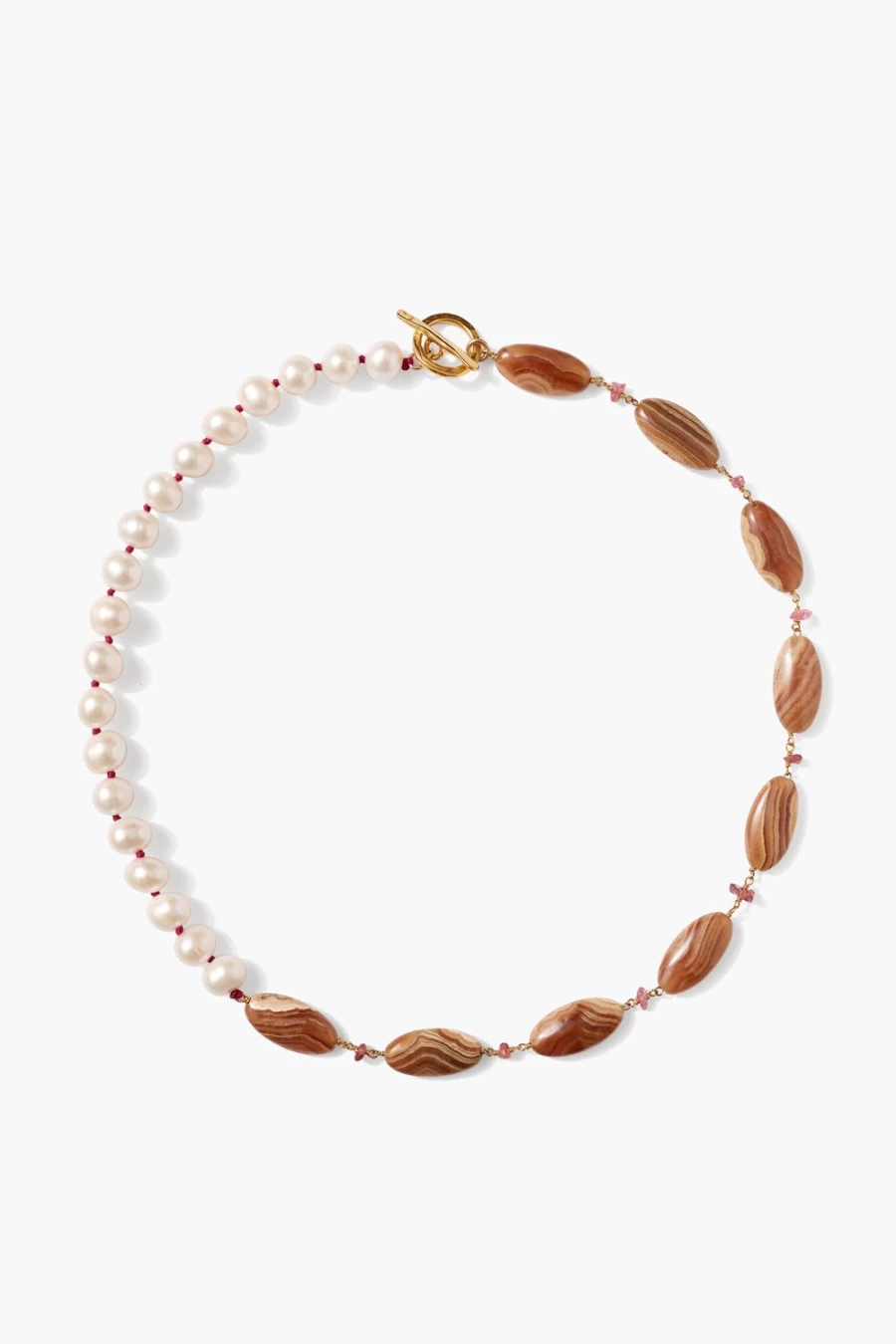Chan Luu Women's Meridian Necklace with Rhodochrosite Gemstone