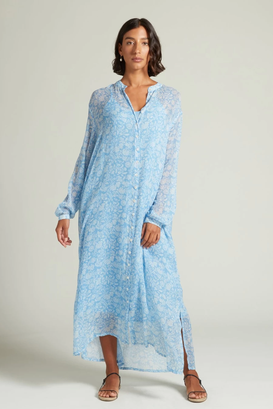 Chan Luu Women's Eloise Floral Baby Blue Dress - Elegant Boho Summer Dress