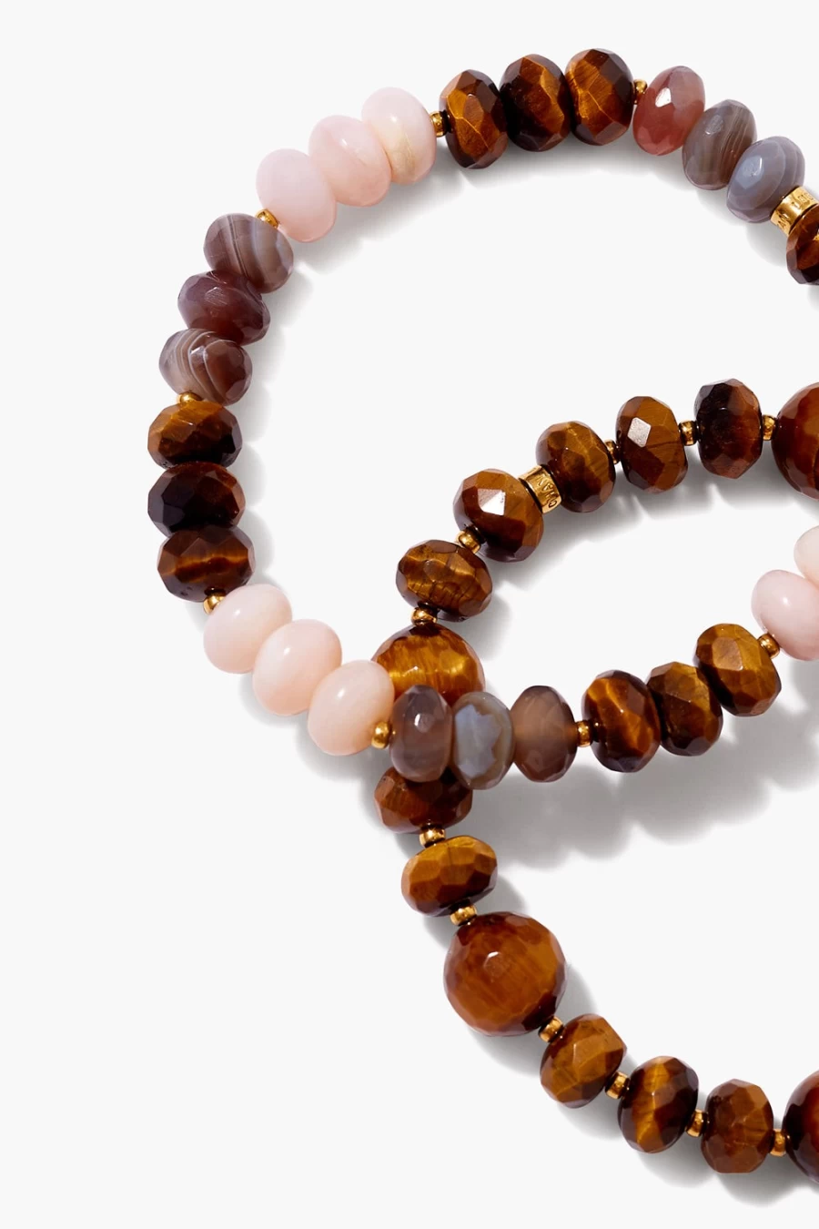 "Chan Luu Women's Tiger's Eye & Gaia Stone Beaded Bracelet Duo"