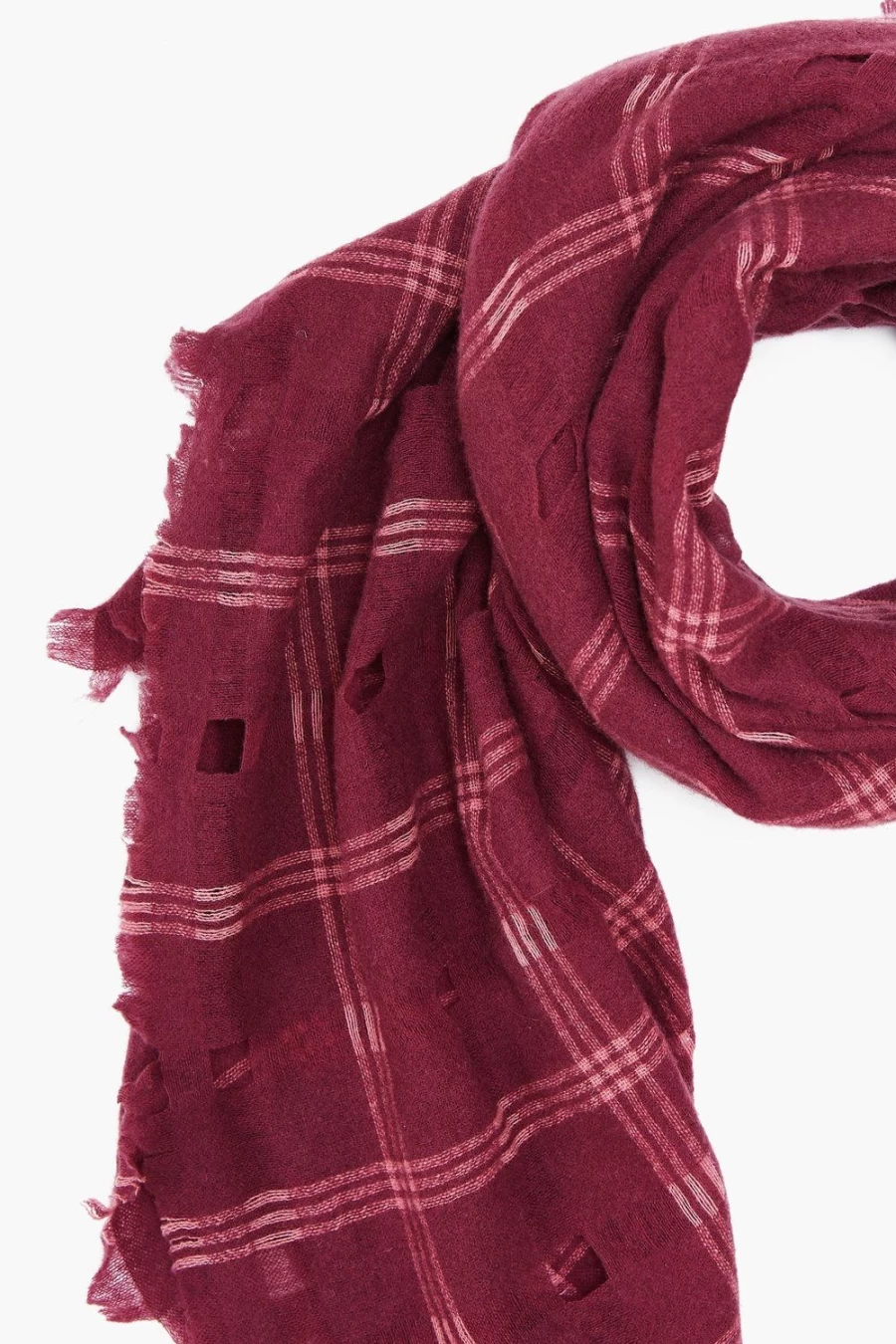 Chan Luu Women's Spiced Wine Plaid Wool Scarf - Soft Winter Wrap Fashion Accessory