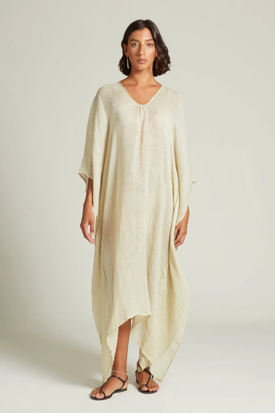 Chan Luu Women's Calypso Caftan in Light Sage - Boho Chic Beach Cover-Up