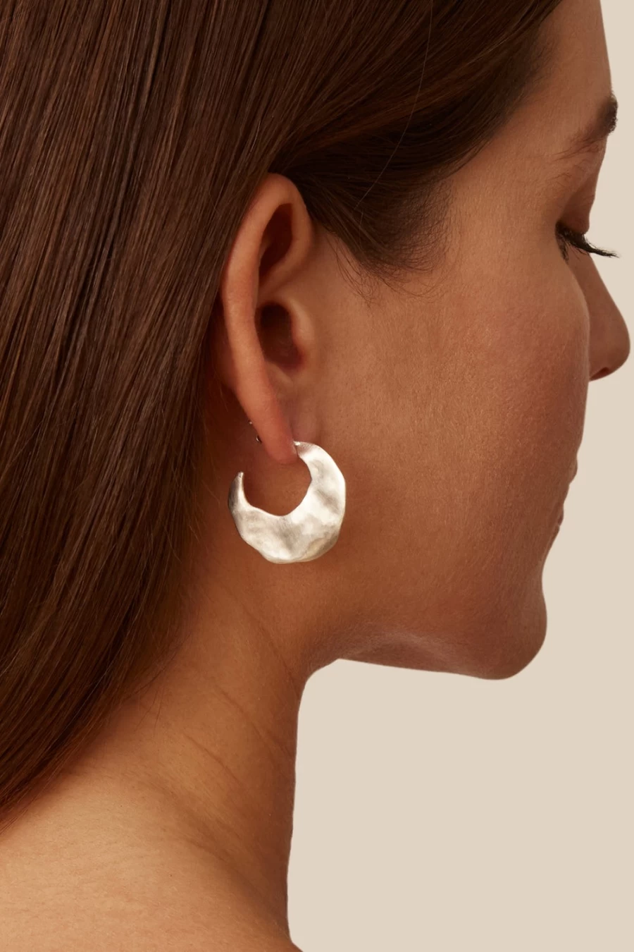 Chan Luu Women's Petite Silver Crescent Wave Earrings - Handcrafted Boho Chic Jewelry
